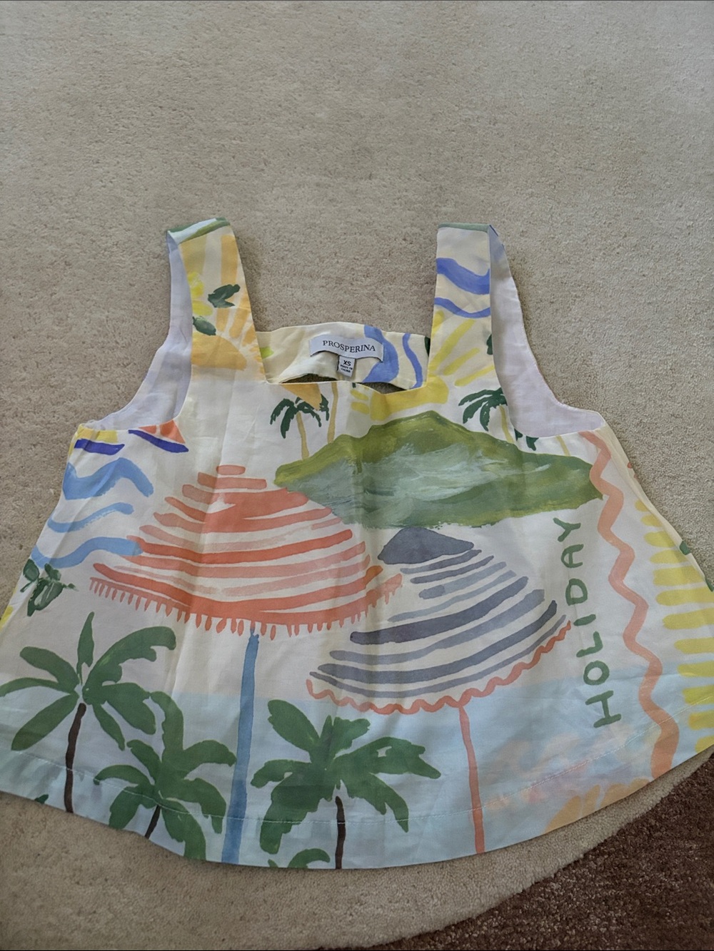 Prosperina Holiday Print Sleeveless Top in Multi